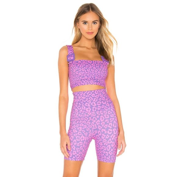 Beach Riot Other - Beach Riot Liv Purple Leopard Sports Bra